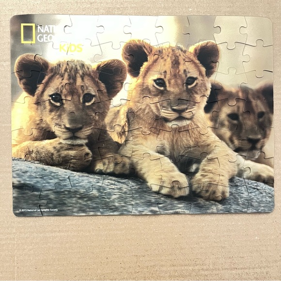 National Geographic Puzzle Kids Amazing Animals Lion Cubs 63 Piece 3D Jigsaw - Picture 4 of 14
